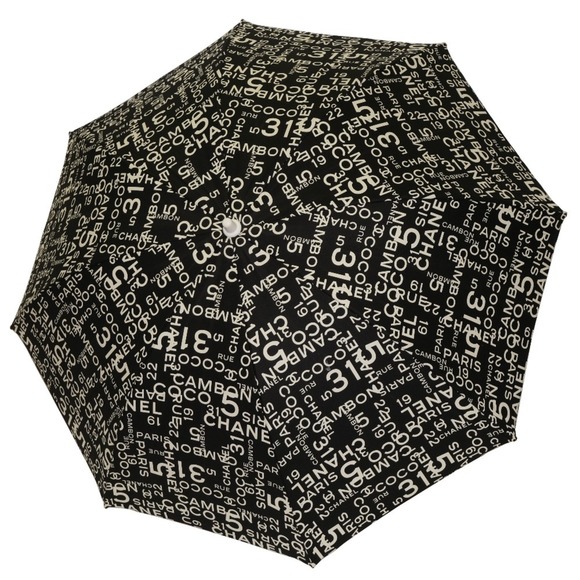 CHANEL Parasol Umbrella by Sealine Cotton Black Unisex - Picture 2 of 9